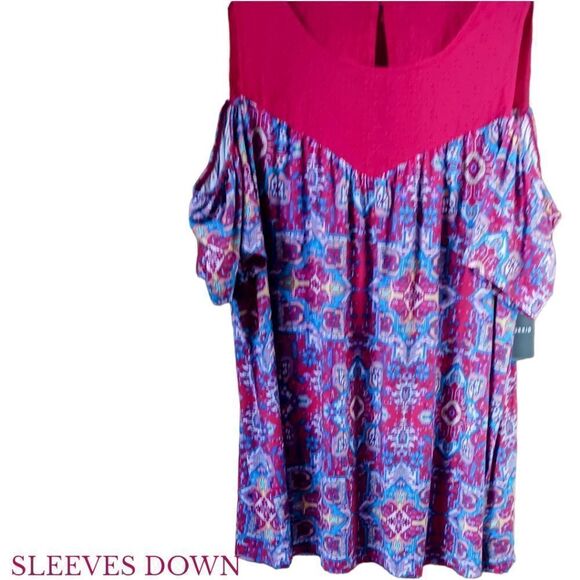 TORRID NEW  Plus Size Super Soft Crew Neck Eyelet Yoke Cold Shoulder Top. - Picture 11 of 16